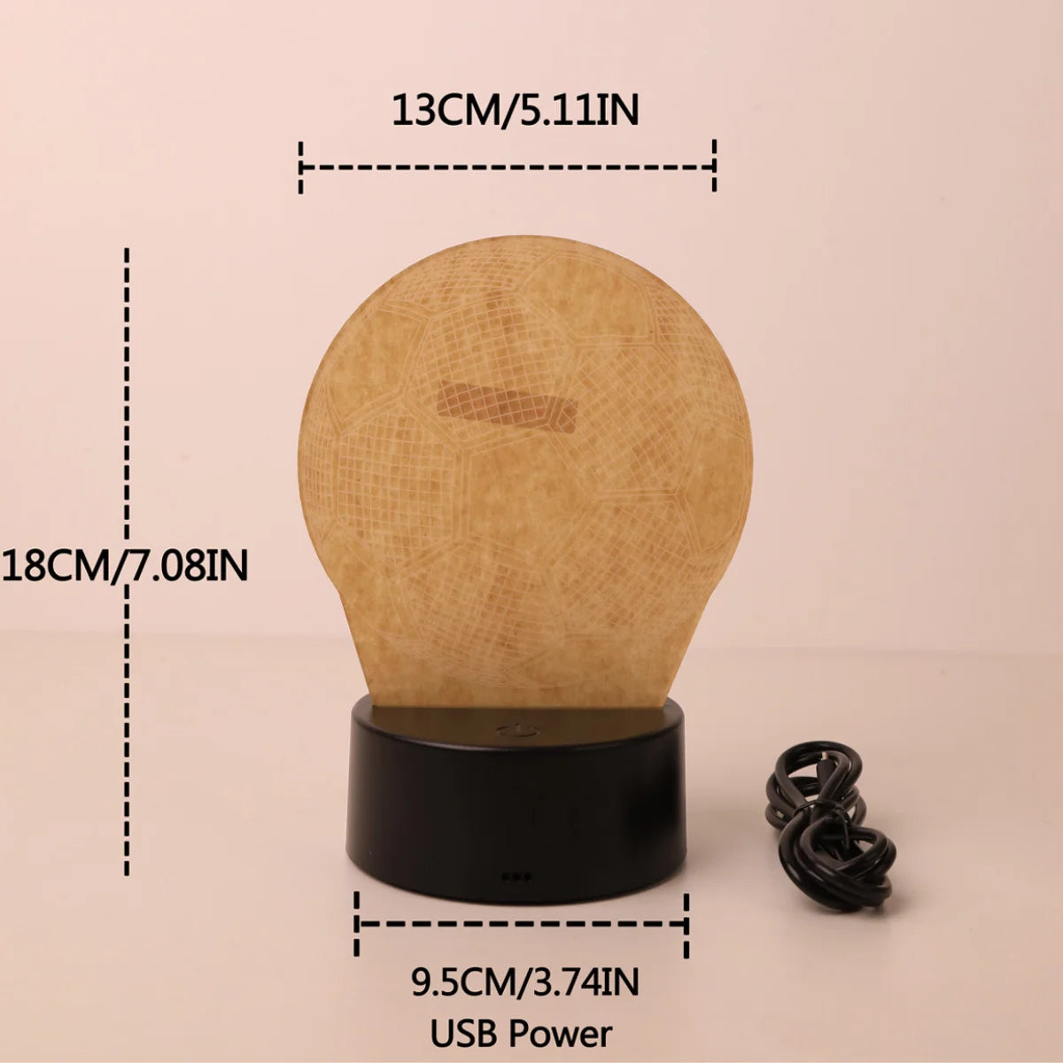 1PC modern creative football 3D night light, USB powered, suitable for decorating bedrooms, study rooms, and living rooms