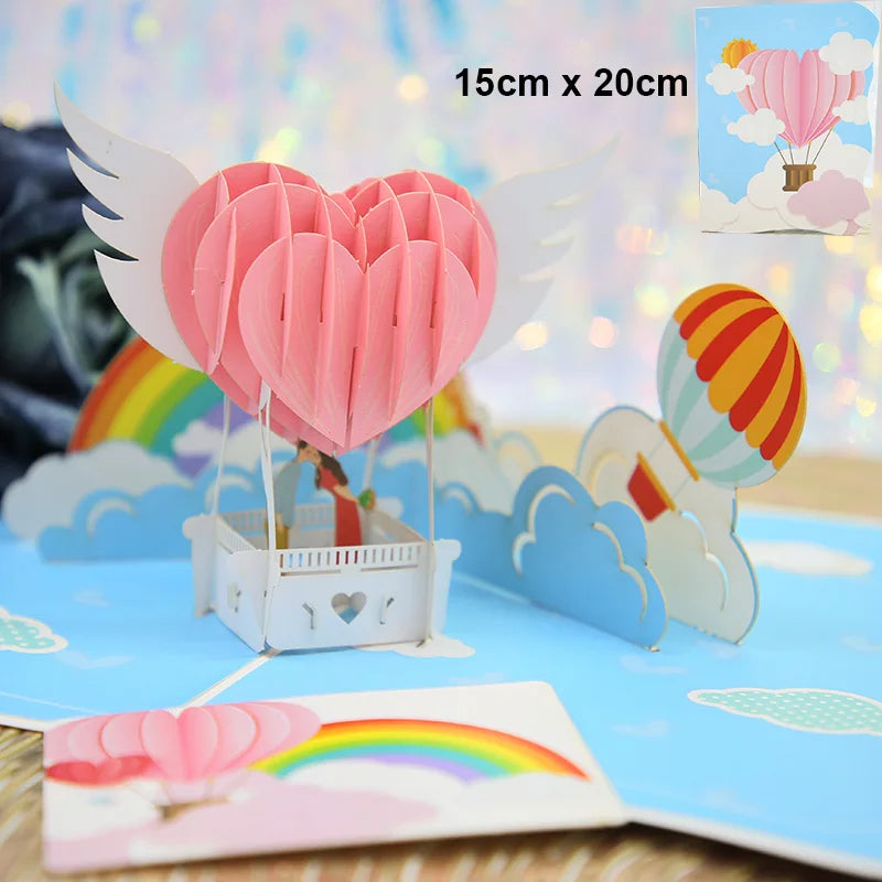 3D Pop UP Love Card for Wife and Girlfriend Gift for Valentines Day Anniversary Wedding Invitation Greeting Thank You Cards