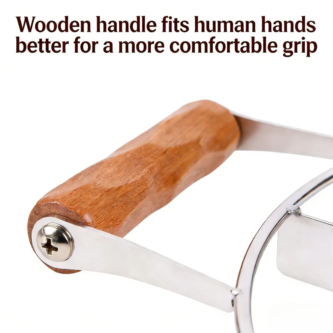 Stainless Steel Cake Slicer Divider with Wooden Handle, 6/10 Equal Portion Cutter for Pizza, Pie, Pastry, Baking Kitchen Tool