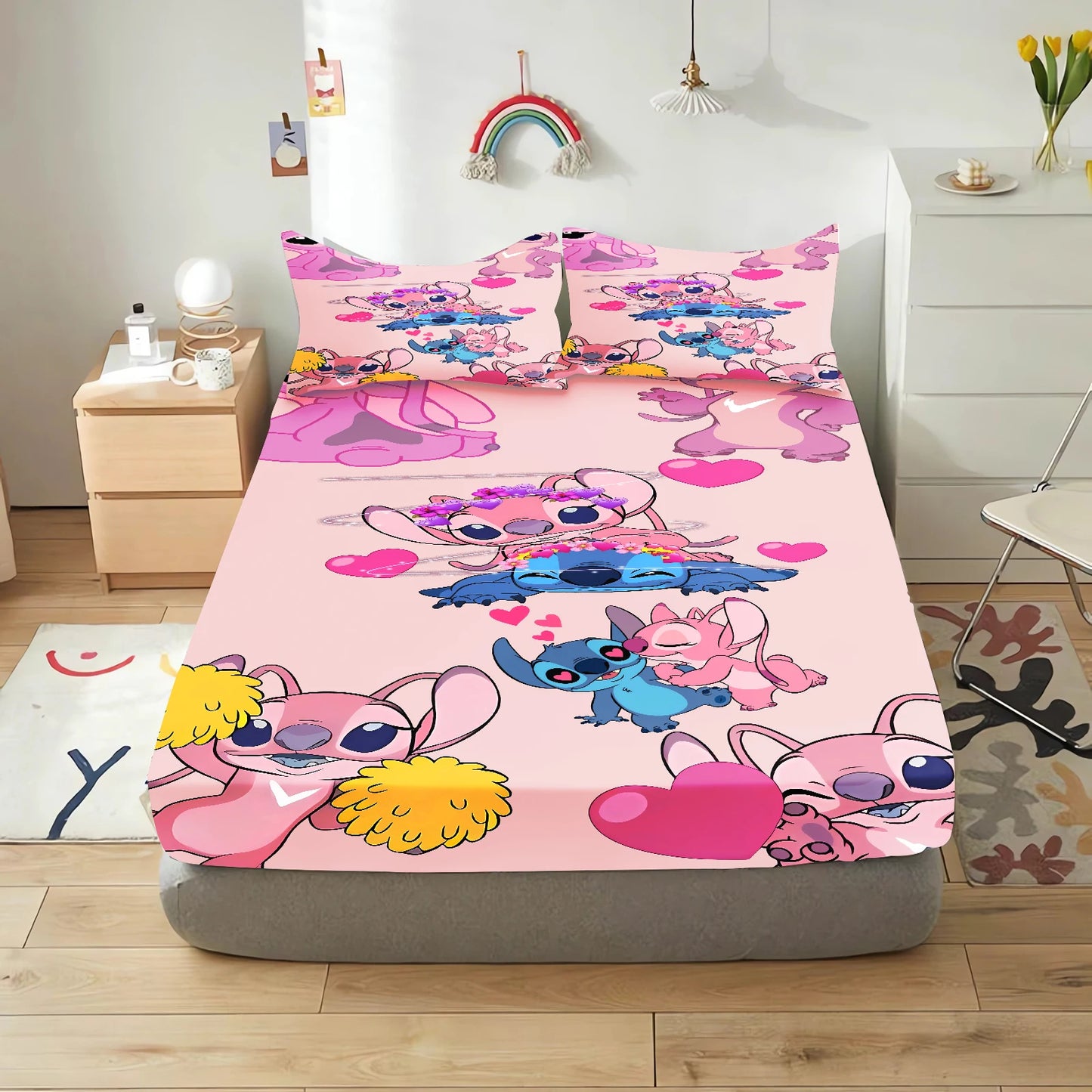 Lilo & Stitch Cartoon Fitted Bed Sheet