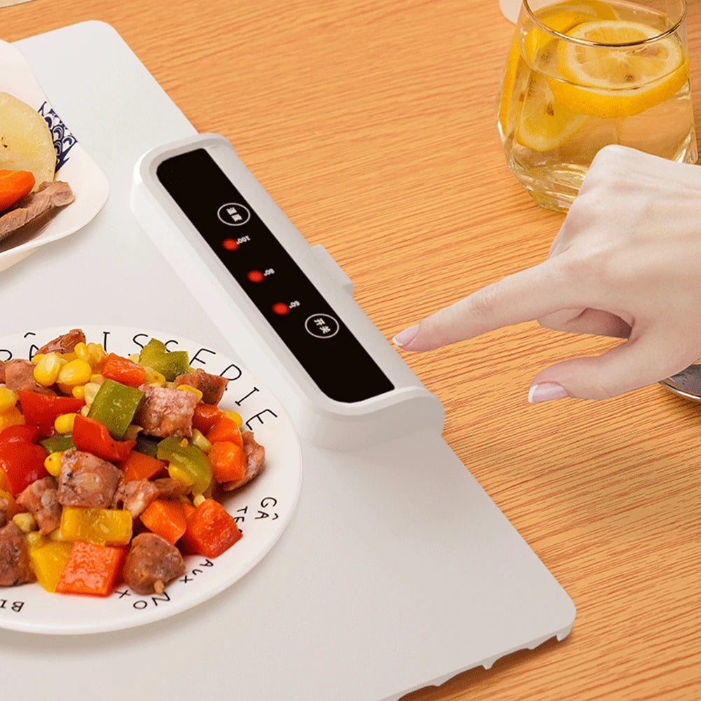 Food Electric Warming Tray Foldable Food Warmer Plate Fast Heating with Adjustable Temperature Control Keeps Food Warming