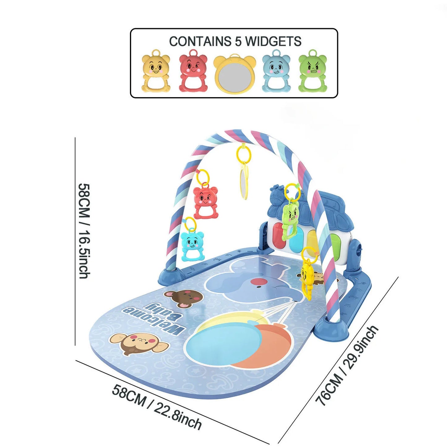 Children’s Pedal Piano – Early Education Music Toy with Light-Up Crawling Mat for Baby Fitness and Learning