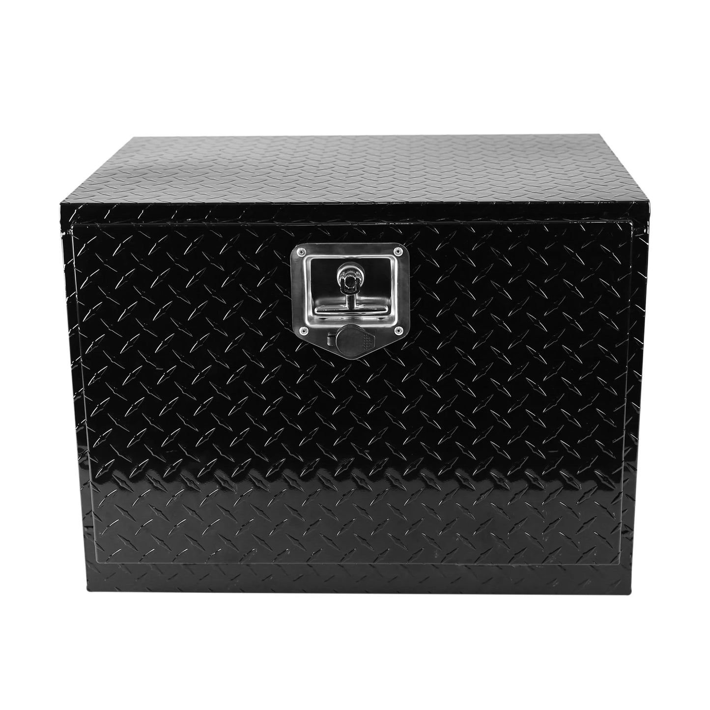 24 Inch Aluminum Stripes Plated Tool Box Pick Up Truck Bed RV Trailer Toolbox Waterproof Square Storage Organizer