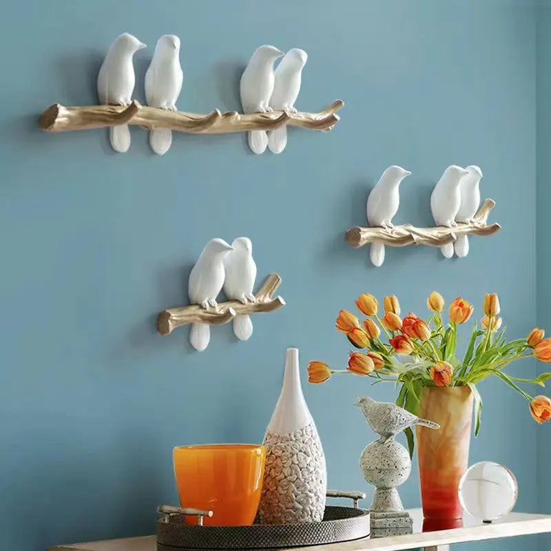 Nordic Resin Bird Wall Hook – Decorative Coat & Key Hanger