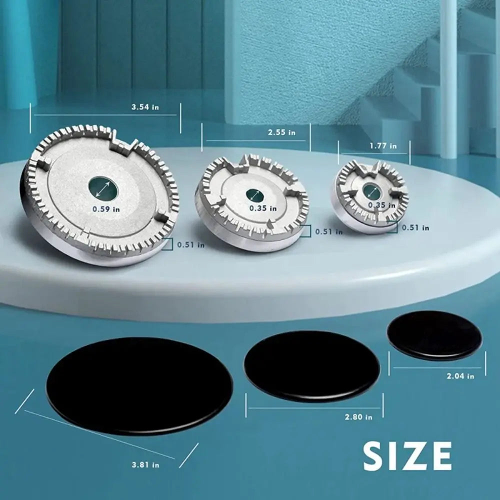 Gas Burner Flame Cap Cooker Hat Set Upgraded Oven Gas Hob Burner Stove Lid Fits Most Gas Stove Burners Replacement Kit