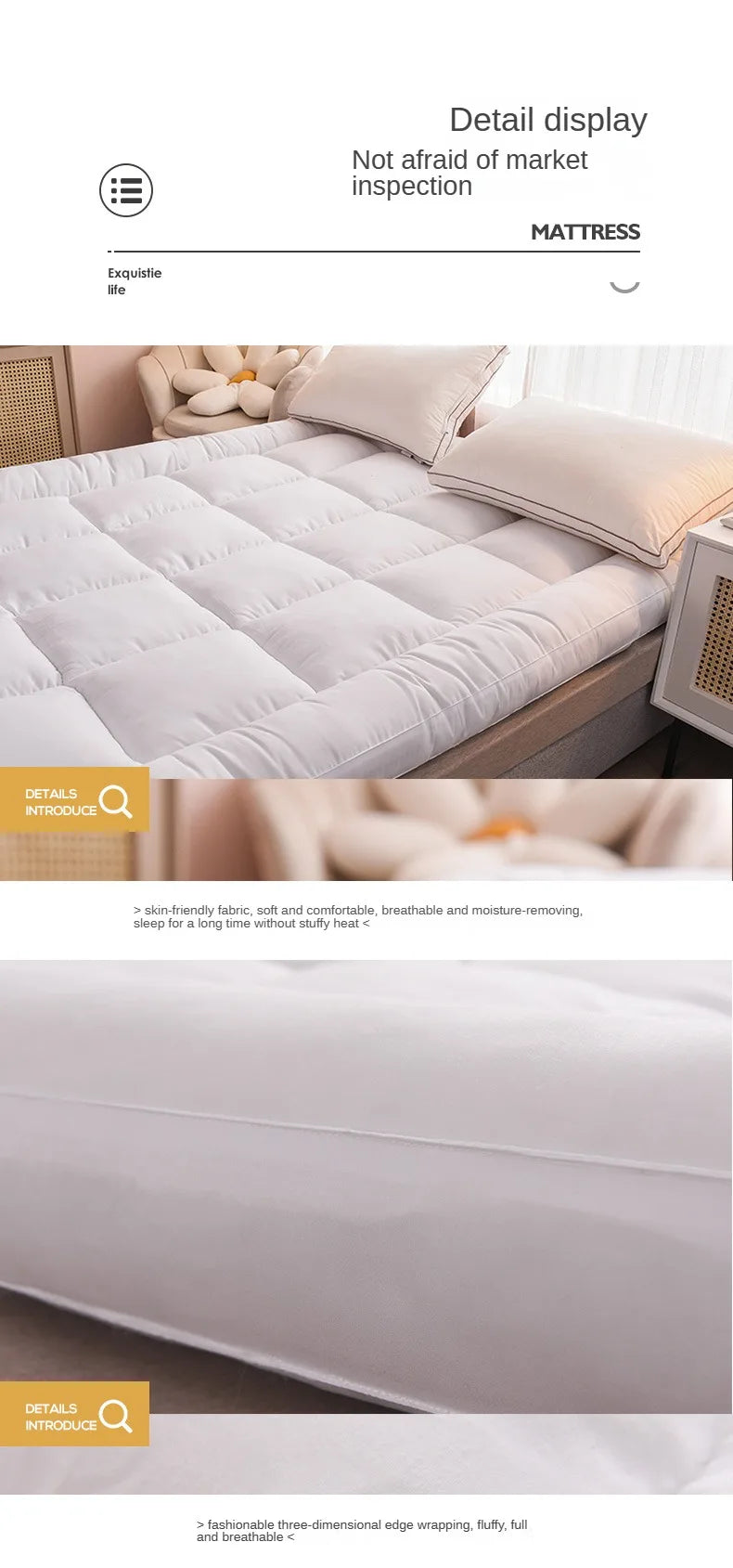 Queen Mattress Topper for Body Pain Relief