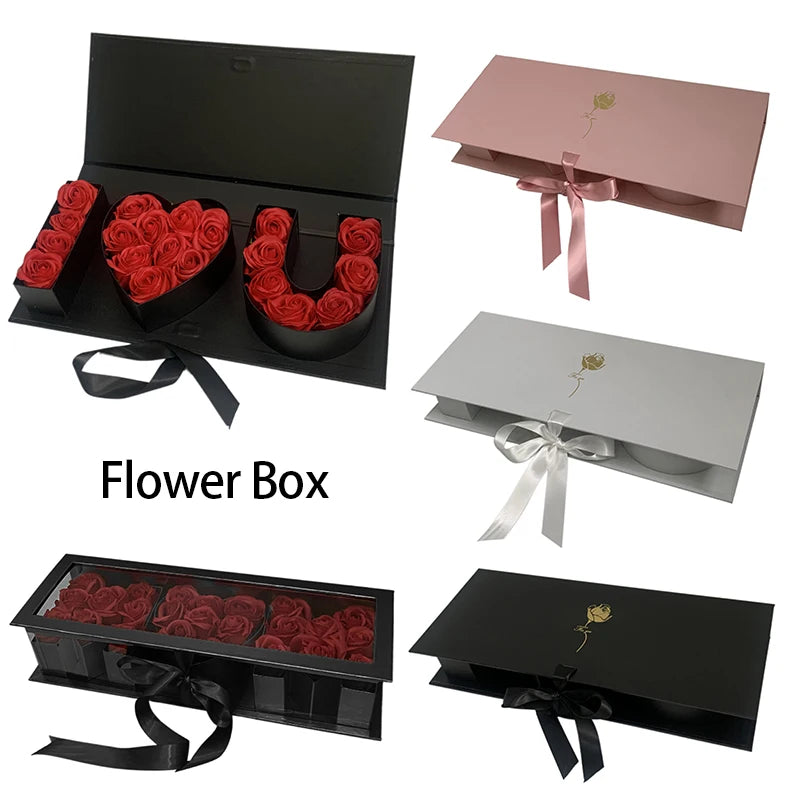 Fillable Letters Empty Flower Gift Box Mother's Valentine's Day Gift Packaging Box I Love You Letter Flower Box Birthday Party