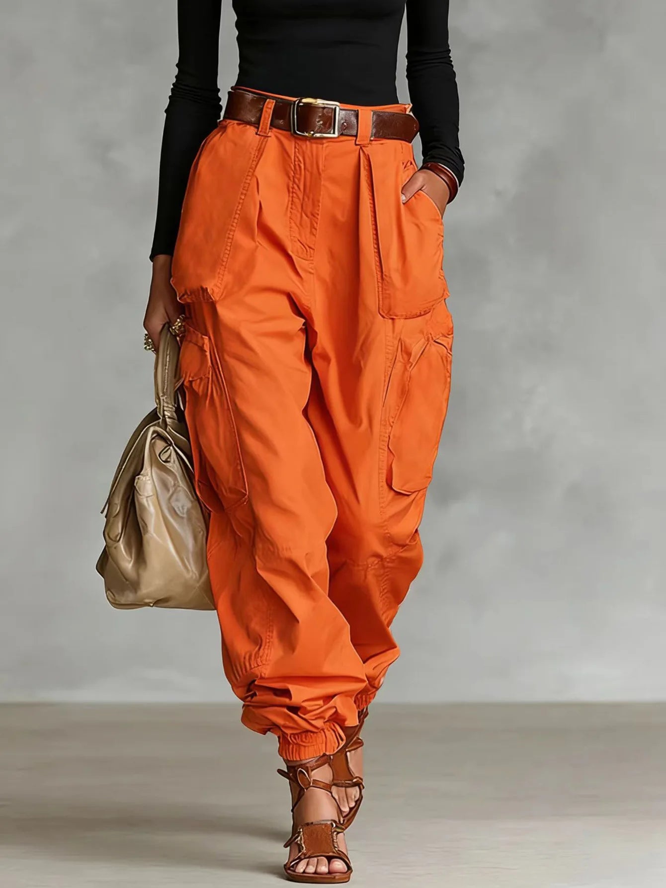 Pantalones De Mujer New High Waist Pocket Solid Color Overalls Women's Summer New Loose Casual Vacation Outdoor Sports Overalls