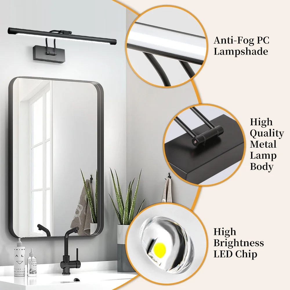 Modern LED Bathroom Mirror Light - Waterproof Vanity Sconce for Makeup & Grooming