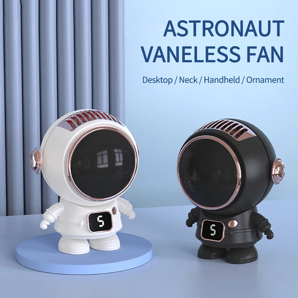 USB Rechargeable Bladeless Astronaut Handheld Mini Hanging Fan