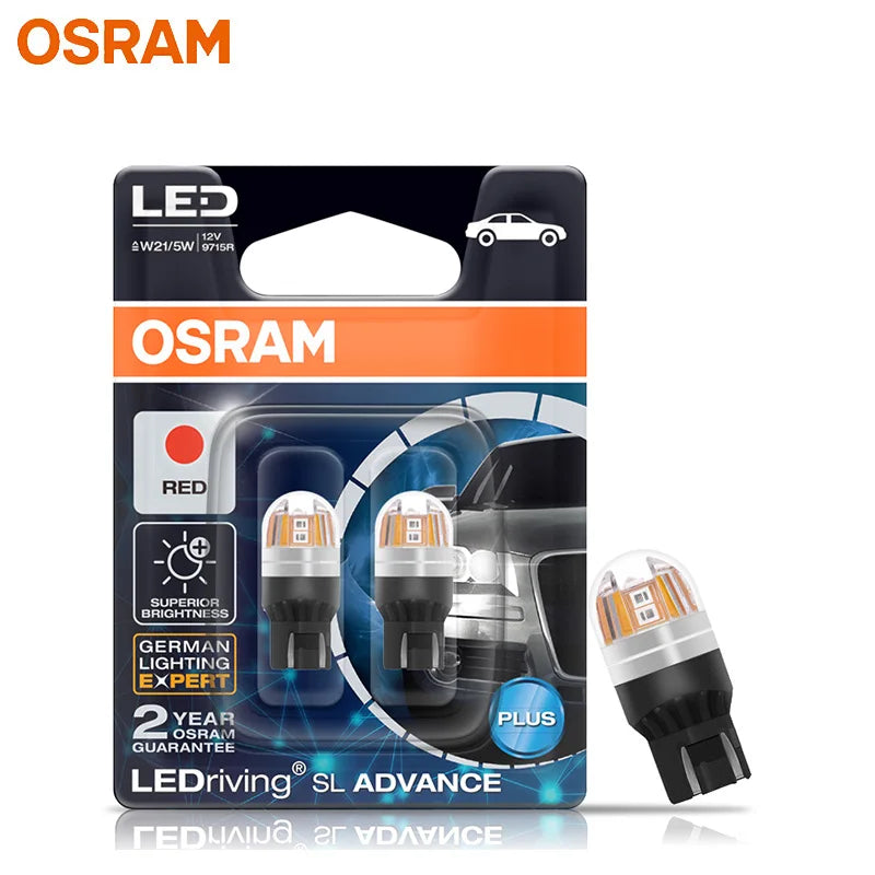 OSRAM Upgrade LED T20 W21W WY21W W21/5W Turn Signal Light 7440 7443 LEDriving SL Advance LED Car Reverse Lamp Brake Stop Bulb 2X