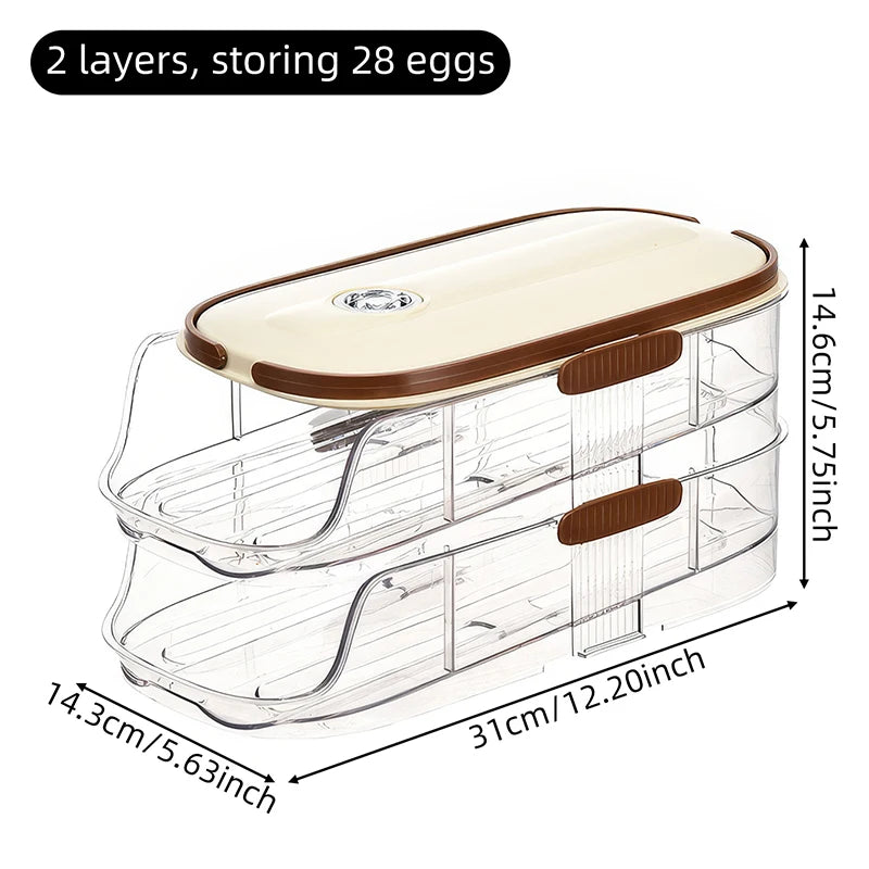1 piece, Egg storage box, automatic rolling refrigerator egg rack storage, hand-held egg refrigerator side door storagerack