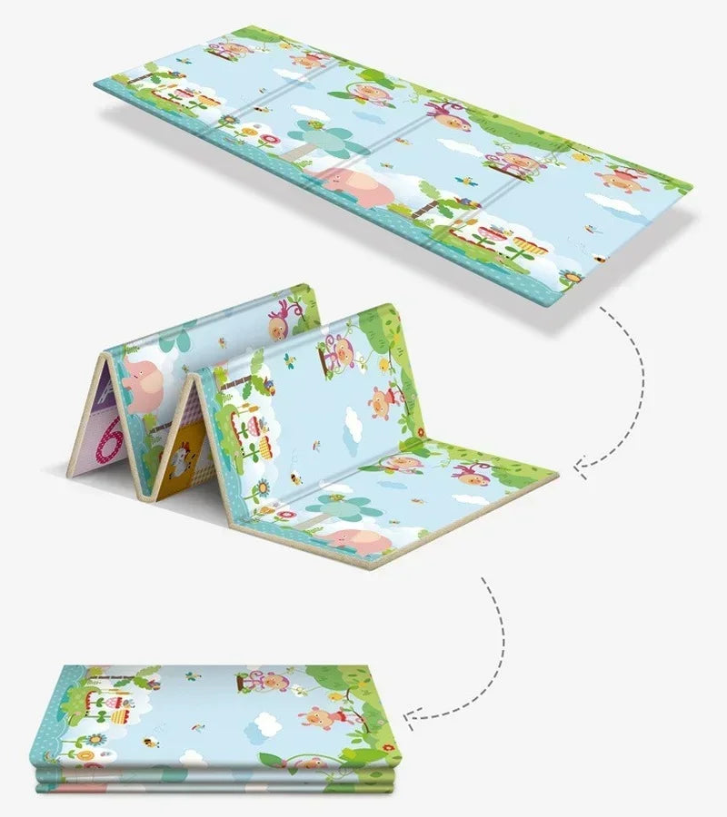 Baby Play Mat 180x200cm Doubel Sided Printed Kids Rug Educational Toys for Children Crawling Carpet Game Activity Gym Foam Floor
