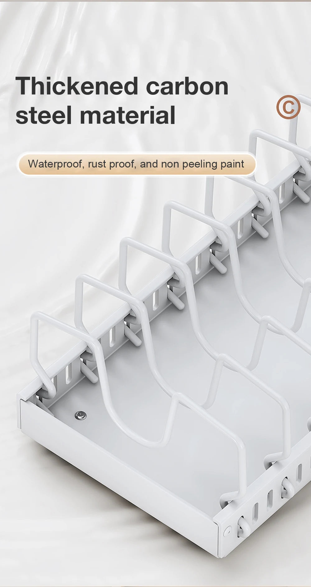Pull out Pots and Pans Organiser Sliding Pot Lid Holder Kitchen Spice Rack