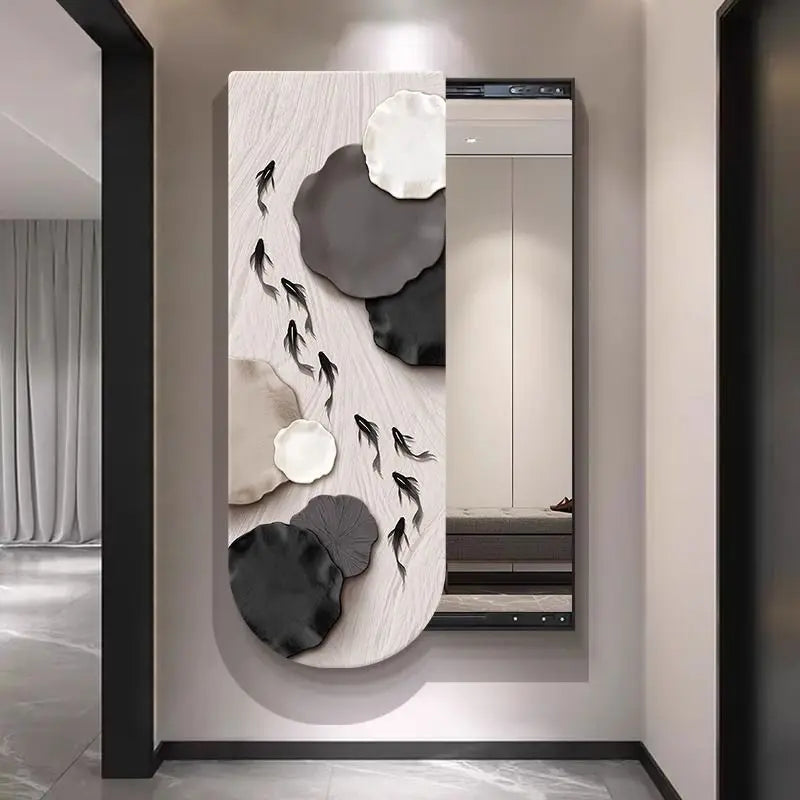 Bathroom Rectangle Mirror Organiser Creative Black Wall Mirror Bedroom Ornament Decorazioni Casa Home Furniture Accessories