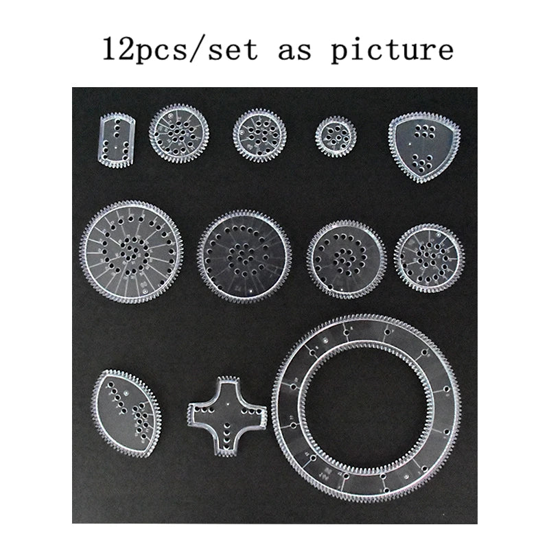 Funny Spirograph Drawing Toys Set Montessori Education Geometric Ruler Toys Drawing Accessories Creative Educational Kids Toy
