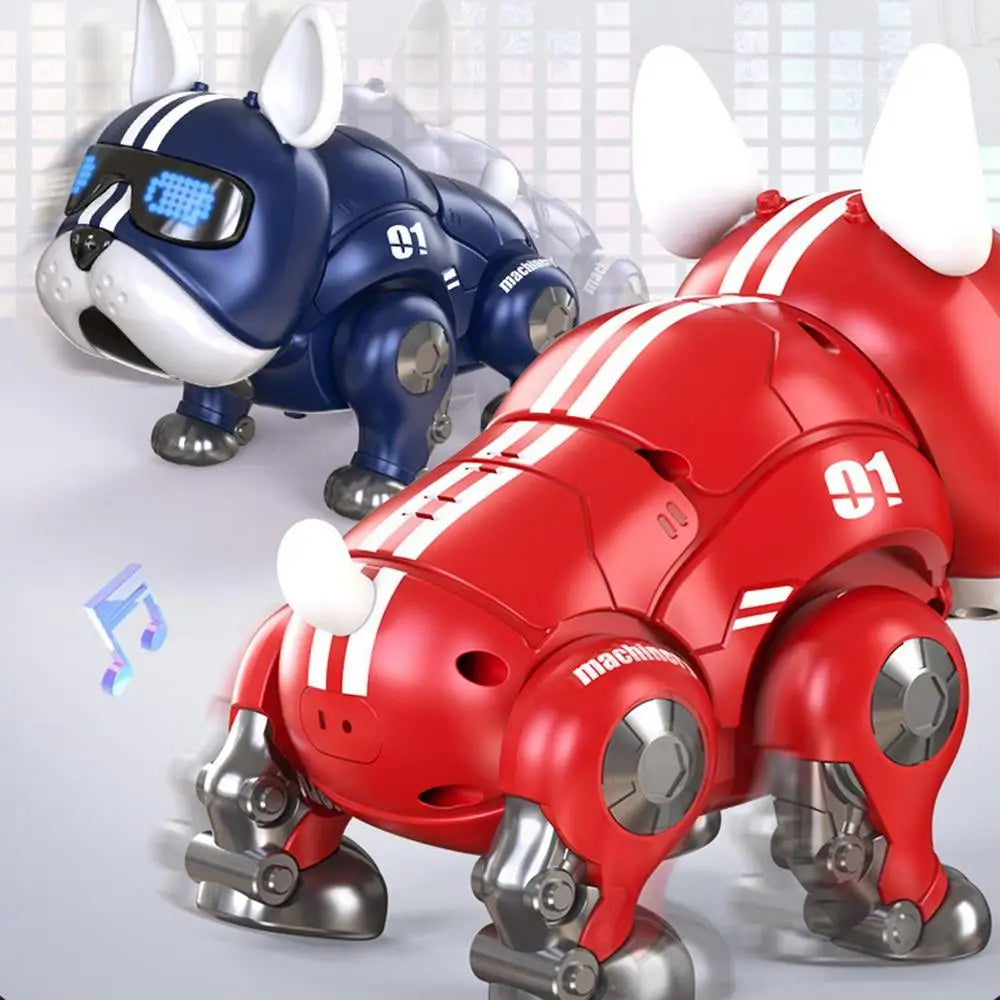 Dance Music Bulldog Robot Intelligent Interactive Dog With Light Toys For Children Kids Early Education Baby Toy Boys Girl