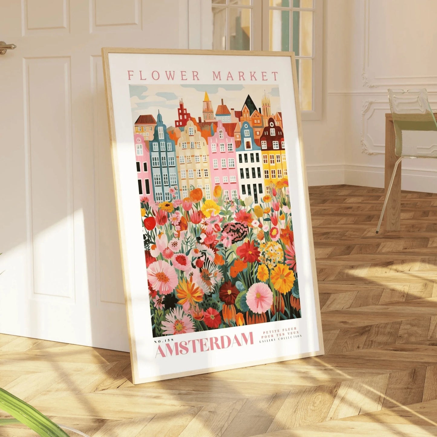 Amsterdam Flower Market Poster, Amsterdam Poster, Flower Market Print, Flower Wall Art, Botanical Poster, Floral Wall Art, Boho