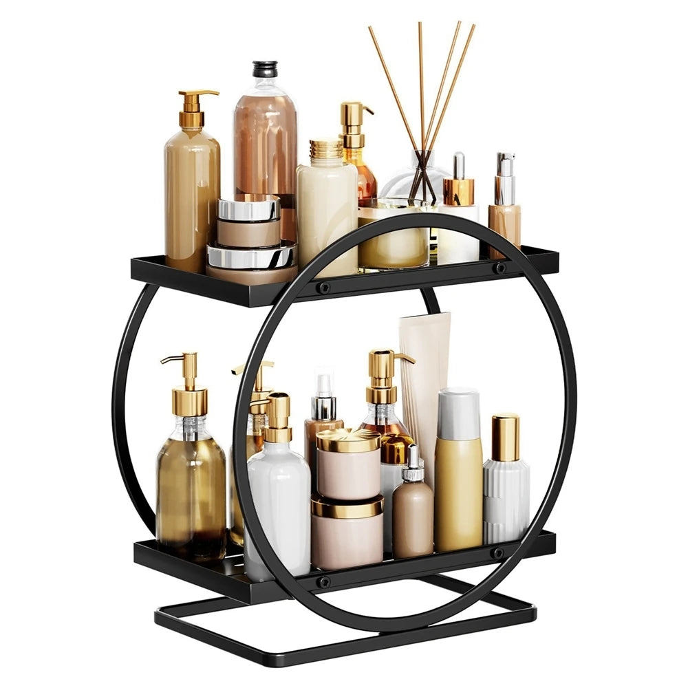 Bathroom Storage Rack, 1 Count Iron Bathroom Cosmetics Storage Rack, Desktop Organiser, Dressing Table Rack, Home Supplies