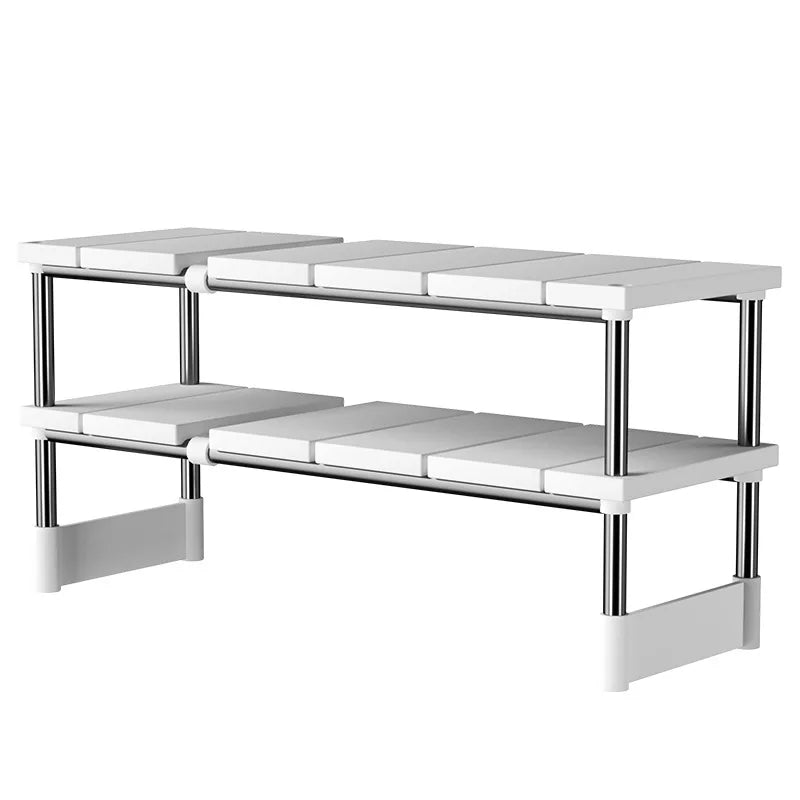 Adjustable Under Sink Storage Rack,Expandable Kitchen & Bathroom Cabinet Organiser, Durable Space-Saving Multi-Layer Pot Holder