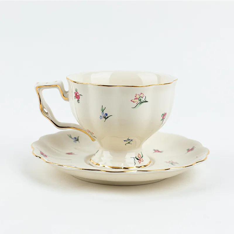 European Retro Coffee Cup & Saucer Set