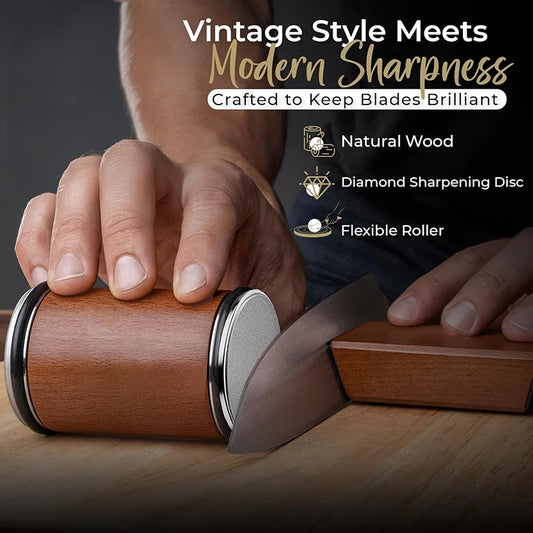 Niiruo Rolling Knife Sharpener Kit Double Sided Diamond Sharpening 15/20° Degree Magnetic Angle For Kitchen Knives Whetstone Set