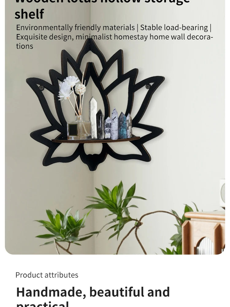 Wooden Lotus Hollow Essential Oil Candle Holder