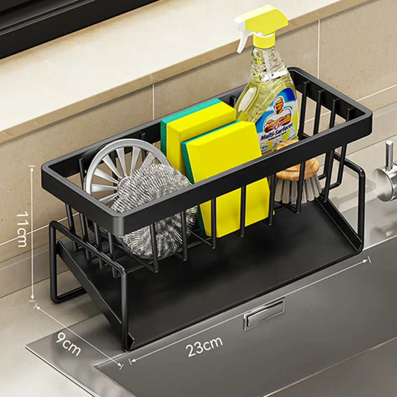 Sink Cleaning Tools Storage Rack Kitchen Multifunctional Stainless Steel Drain Rack for Sponge Cleanser Organiser Rag Hanger