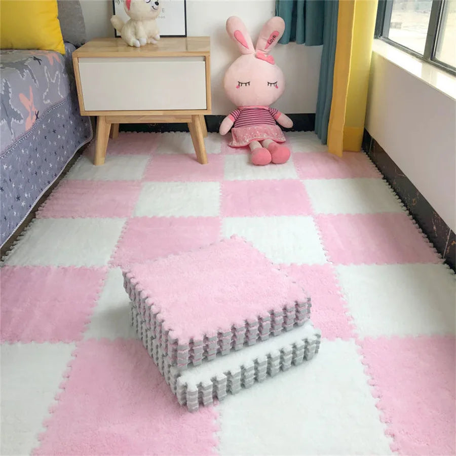 30X30X1cm Soft Plush Children's Mat Baby Toys Eva Foam Puzzle Carpet Warm Children Play Mats Interlocking Rugs Infant Carpet