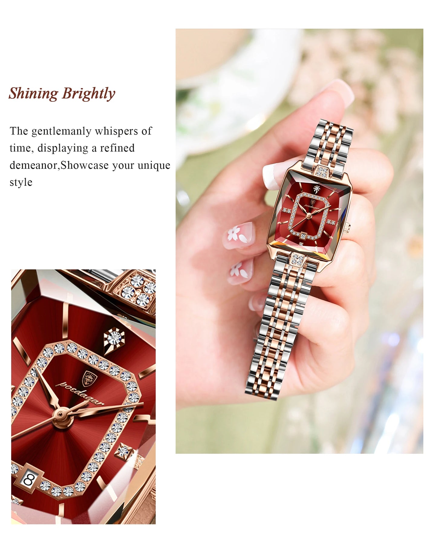 POEDAGAR Elegant Exquisite Woman Watch Waterproof Stainless Steel Date Original Fashion Ladies Wristwatch Women's Quartz Watches