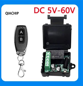 QIACHIP 4CH 433.92MHz Relay Module – DC 5V/12V/24V/48V 10A Wireless Remote Control Switch for EV1527, DC Motor DIY