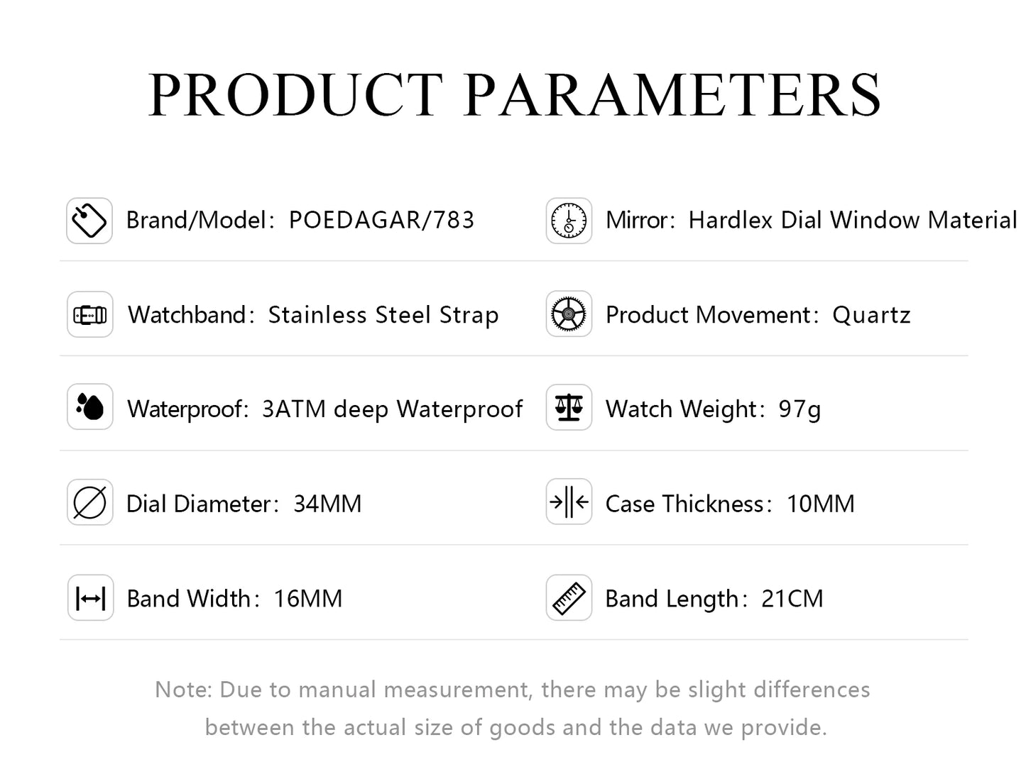 POEDAGAR Original Exquisite Ladies Wristwatch Stainless Steel Waterproof Quartz Watch For Woman Fashion Elegant Women's Watches