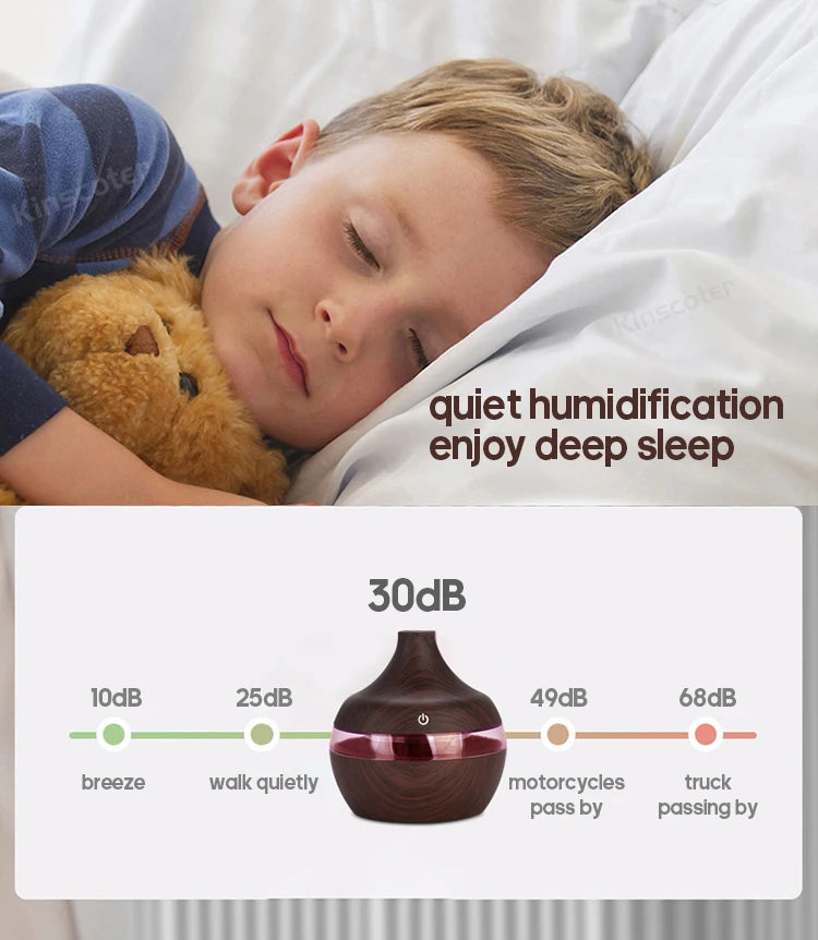 Wood Grain Humidifier 300ml USB Aroma Diffuser Atomizer USB Household Humidifier Hydrating Instrument Desktop Humidifier