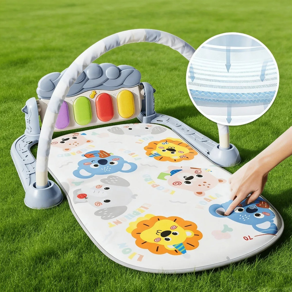 Baby Piano Music Mat Activity Gym Musical Keyboard Crawling Game Pad Early Educational Toys for Infant Newborn 0 36 Months