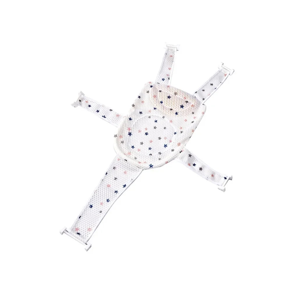 Baby Bath Net Mat Children Newborn Adjustable Bathtub Pillow Seat Cushion Cross-shaped Anti-slip Bathtub Shower Cradle Bed Seat