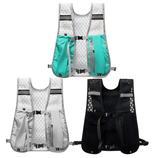 Running Vest Reflective Hydration Water Chest Pack Lightweight Running Water Bottle Storage Vest With Phone Holder Cycling Vest