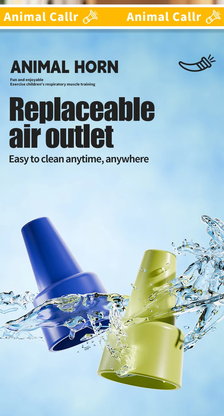 Kids Animal Horn Blowing Toy – Interactive Sound Learning and Oral Muscle Trainer with Easy-Clean Design