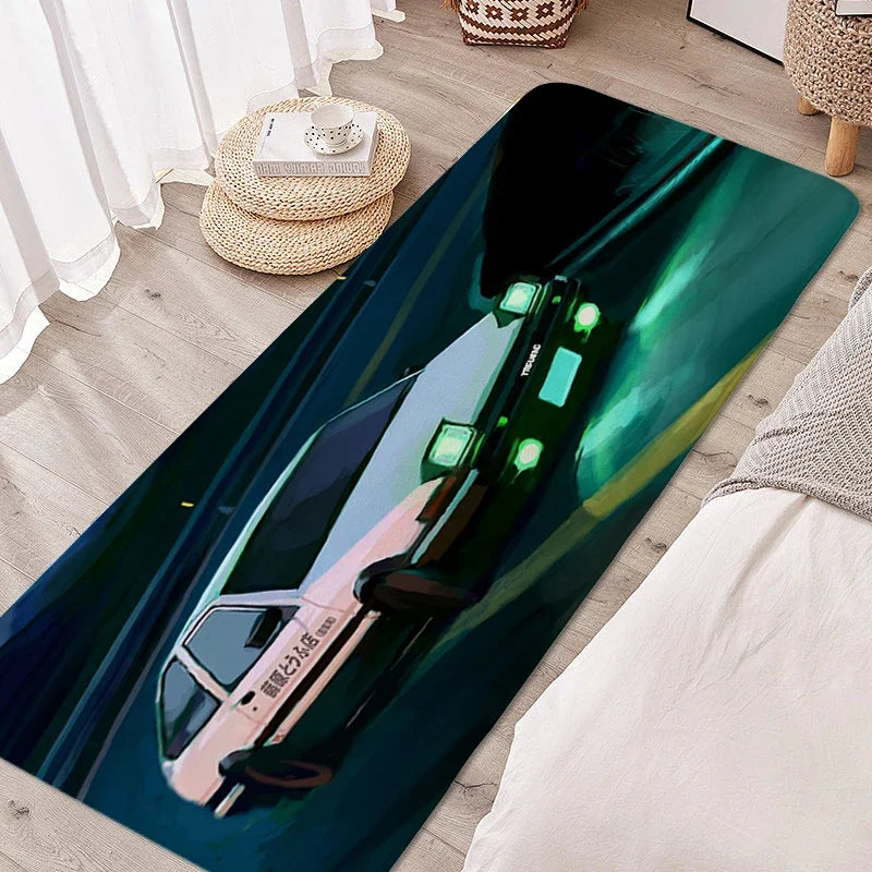 Bathroom Rug I-Initial D Room Floor Carpet for Bedroom Entrance Door Doormat Non Slip Veranda Floor Mat Cool Custom Soft Bathmat
