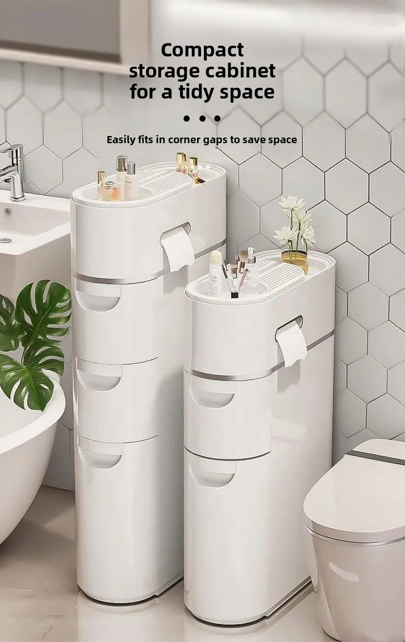 Bathroom Bedroom Narrow  Floor Standing Storage Rack No Installation Required Bathroom Organizer Bedroom Storage Solution