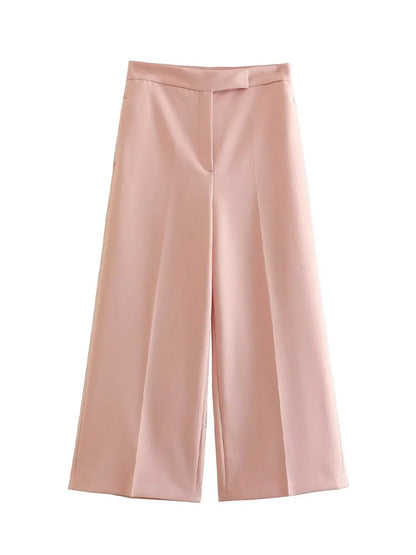 2 Piece Set Pink Tank Tops & Straight Leg Pants