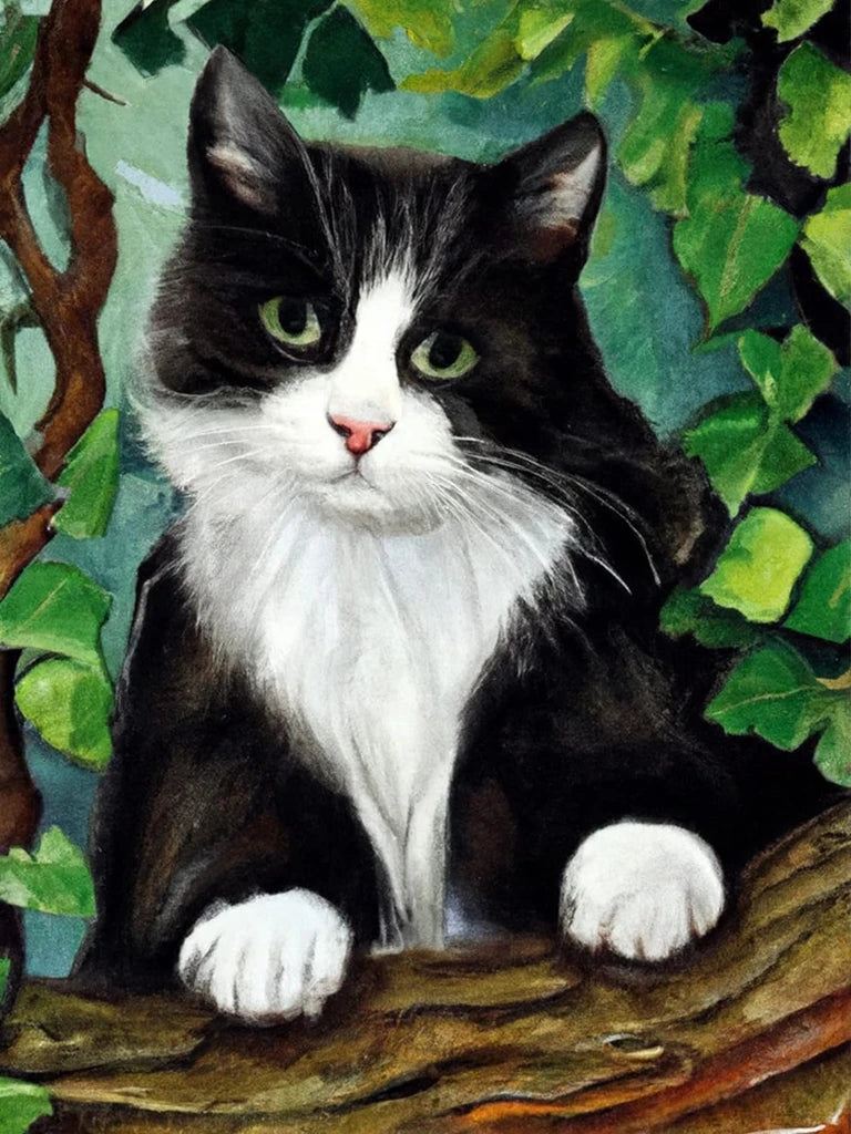 New Cow Cat 5D DIY Diamond Painting Kit Black and White Cats Portrait Diamond Embroidery Mosaic Carft Rhinestone Gift Home Decor
