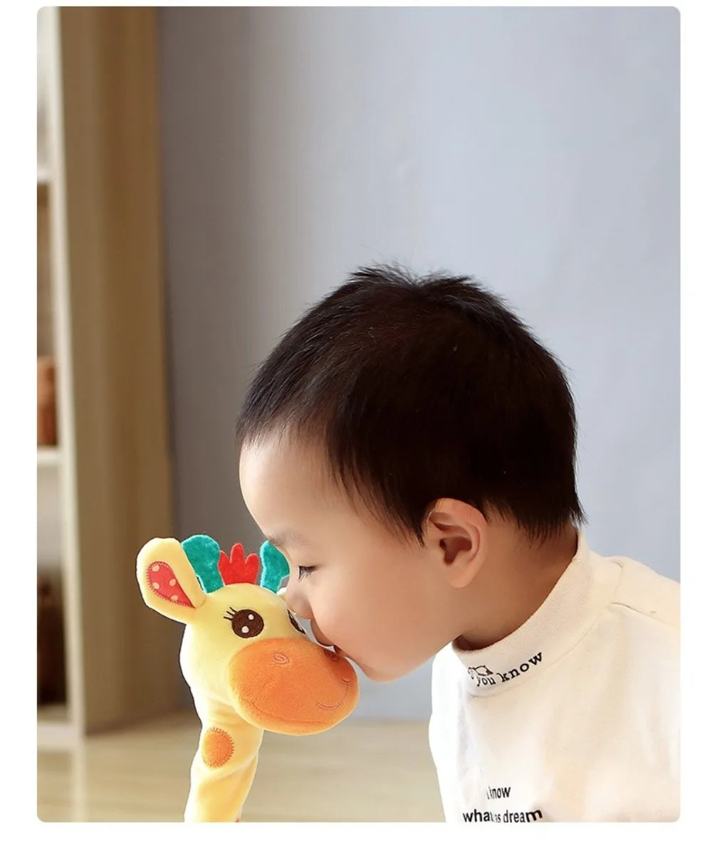 Repeating What You Say Dancing Talking Giraffe Toy with 10 Songs Adjustable Volume Stuffed Animal Toy Plush Musical