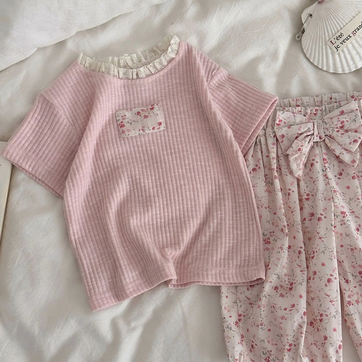 2026 Summer Baby Girls Clothes Lace Collar Toddler Base Tee Korean Style Short Sleeve Infant Shirt
