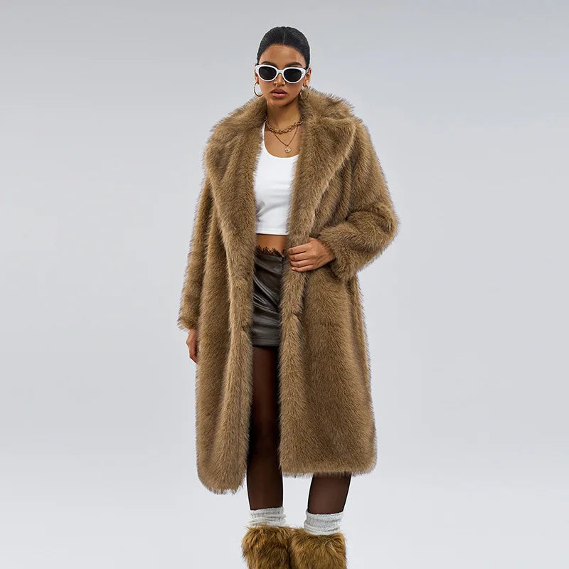 Fur Coat European Style Lapel