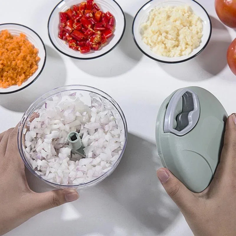 500/900ML Manual Garlic Chopper Press Stainless Steel Multi-Purpose Food Cutter Heavy Duty Ergonomic Kitchen Tool