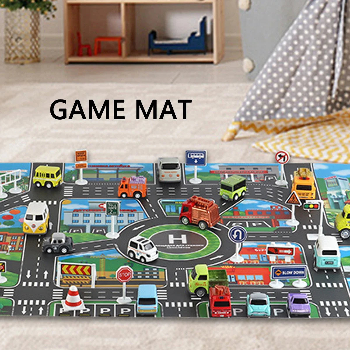 Waterproof Baby Play Road Mat City Traffic Map Montessori Educational Toys for Kids Crawling Playmat Portable Plastic Carpet