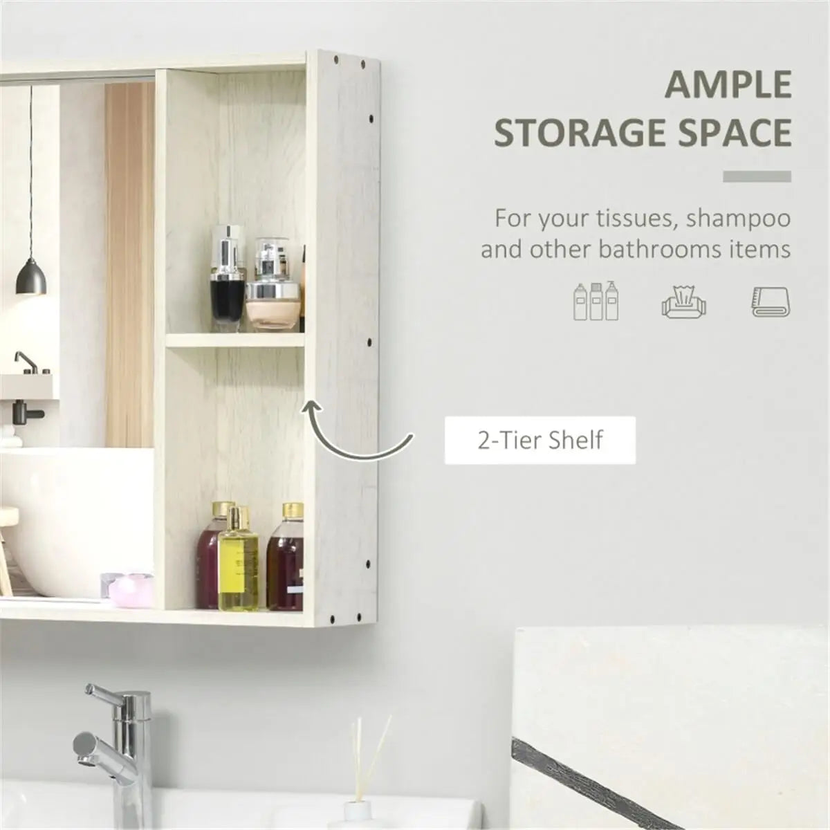 Stylish Wall Cabinet Storage Unit - Modern Home Organizer for Living Room, Kitchen & Bathroom