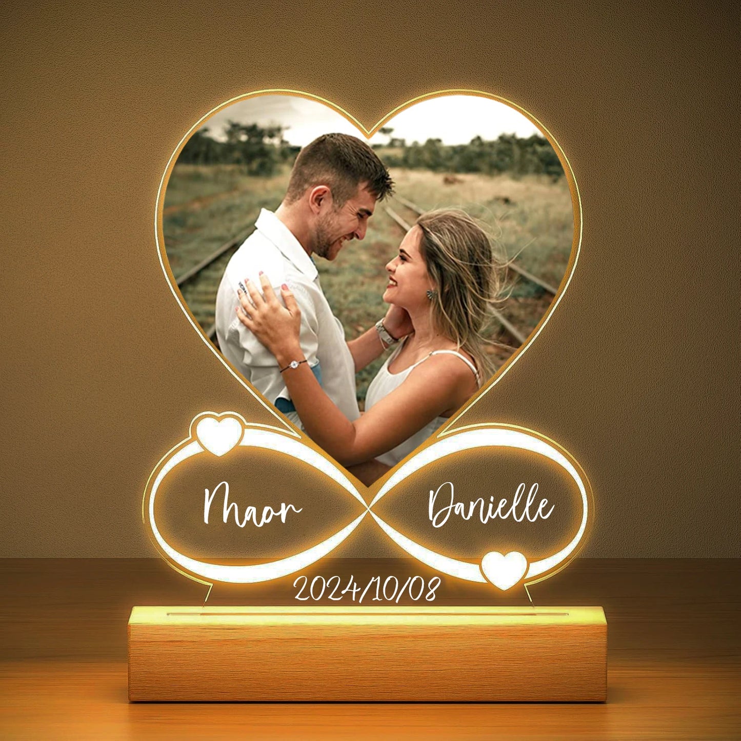 Anniversary Couples Gifts Custom Photo Love Frame Personalised Acrylic Plaque Valentine's Day Giftware for Him Her
