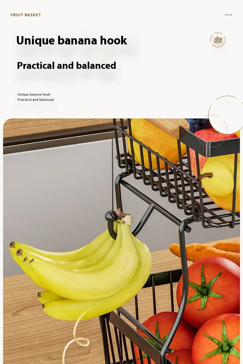 33*29cm deteachable fruit vegetable kitchen storage organisation racks holders double-layer trays wood hand SS home display