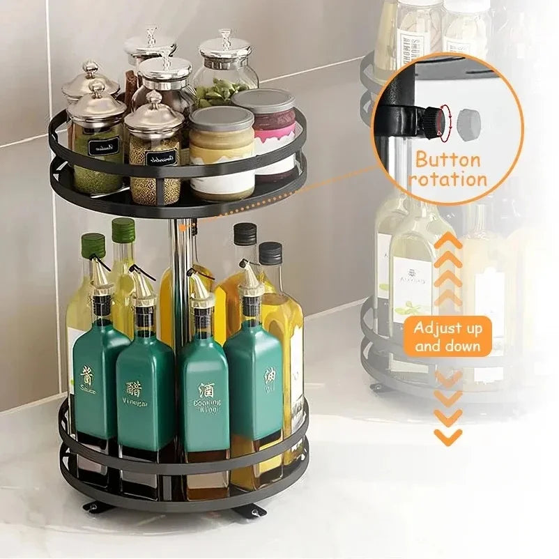 Rotatable Kitchen Storage Rack kitchen Accessories Spice Storage Rack Clean Storage 360 Degrees Rotatable Organiser Turntable
